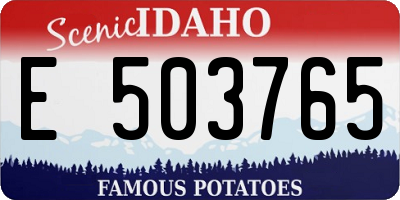 ID license plate E503765