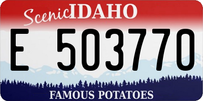 ID license plate E503770