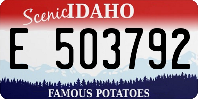 ID license plate E503792