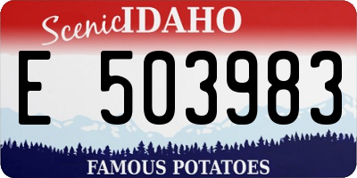 ID license plate E503983