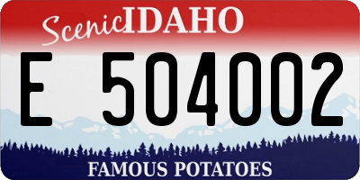 ID license plate E504002
