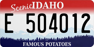 ID license plate E504012