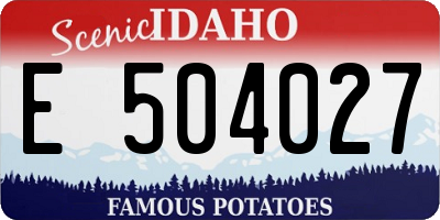 ID license plate E504027