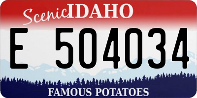 ID license plate E504034