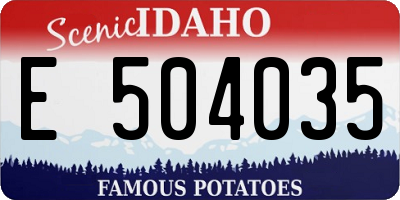 ID license plate E504035