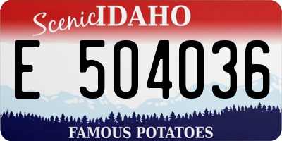 ID license plate E504036