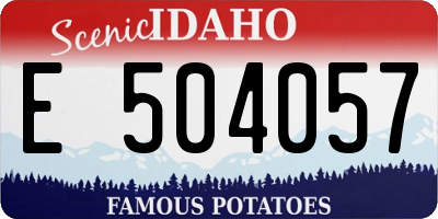 ID license plate E504057