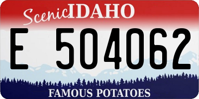 ID license plate E504062