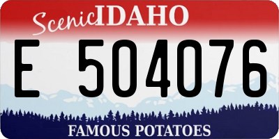 ID license plate E504076