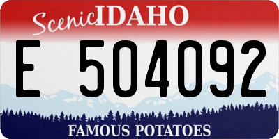 ID license plate E504092