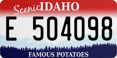 ID license plate E504098
