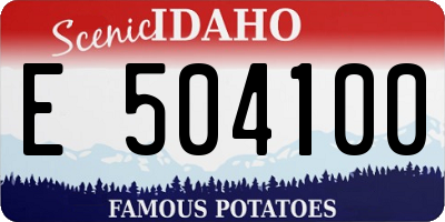 ID license plate E504100