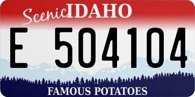 ID license plate E504104