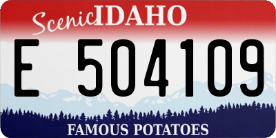 ID license plate E504109