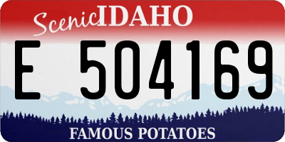 ID license plate E504169