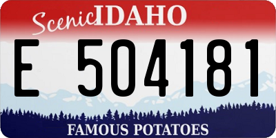 ID license plate E504181