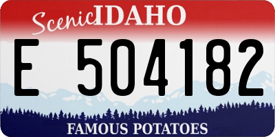 ID license plate E504182