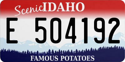 ID license plate E504192