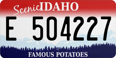 ID license plate E504227
