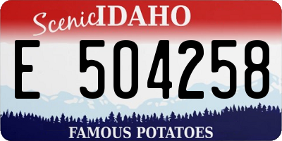 ID license plate E504258