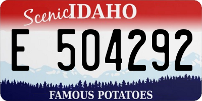ID license plate E504292