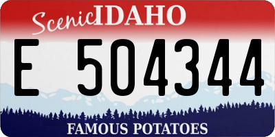 ID license plate E504344
