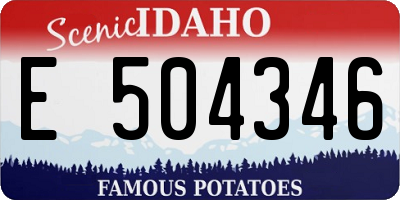 ID license plate E504346