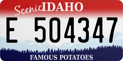 ID license plate E504347