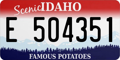 ID license plate E504351