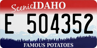 ID license plate E504352