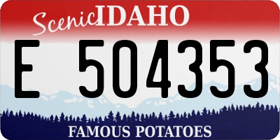 ID license plate E504353