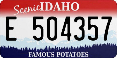 ID license plate E504357
