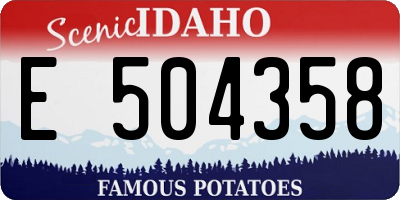 ID license plate E504358