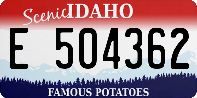ID license plate E504362