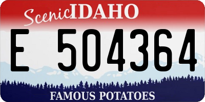 ID license plate E504364