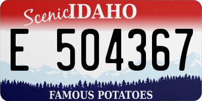 ID license plate E504367