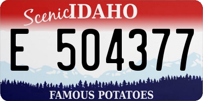 ID license plate E504377