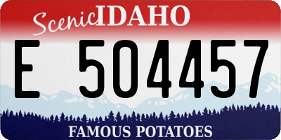 ID license plate E504457