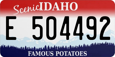 ID license plate E504492