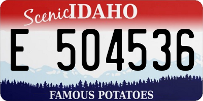 ID license plate E504536