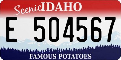 ID license plate E504567