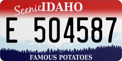 ID license plate E504587