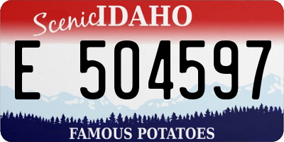 ID license plate E504597