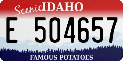 ID license plate E504657