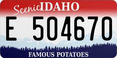 ID license plate E504670