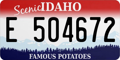 ID license plate E504672