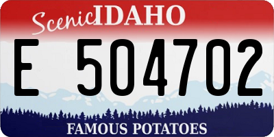 ID license plate E504702