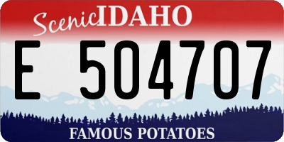 ID license plate E504707