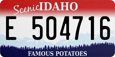 ID license plate E504716