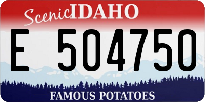 ID license plate E504750